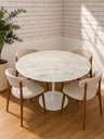 Ver imagem 1 de Mesa de Jantar Saarinen Redonda 110cm - Mármore Espirito Santo