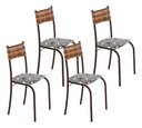 Ver imagem 1 de Kit 4 Cadeiras Atlanta Corino Paraopeba e Rattan Carvalho Tubo Marrom Cafe