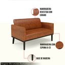 Ver imagem 3 de Poltrona Namoradeira Decorativa Isabella Pés Fixo em Madeira Preto Pu Nozes G19 - Gran Belo