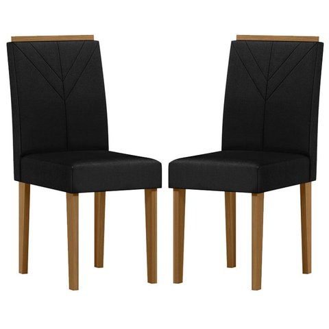 Cadeira para Mesa de Jantar Amanda Kit 2 Peças Ype Veludo Preto – New Ceval