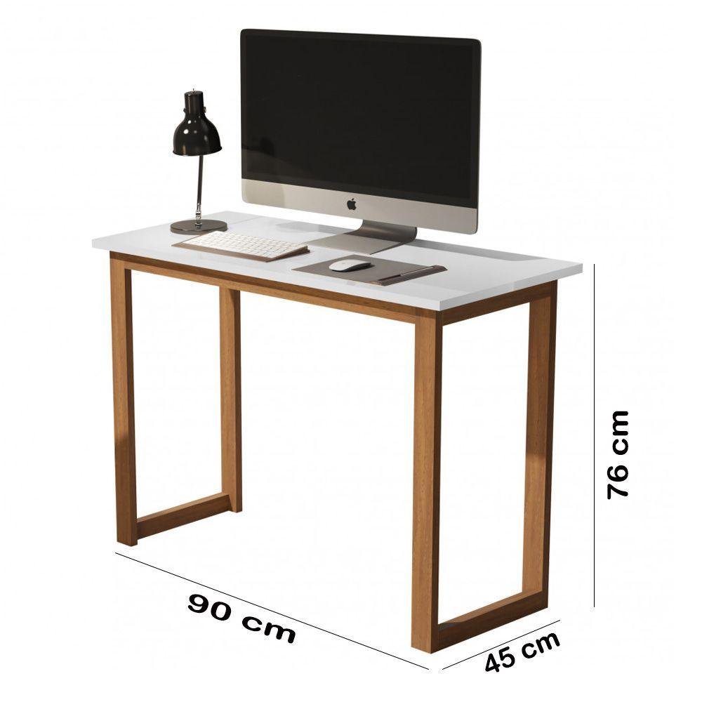 Escrivaninha Bahamas 90 Com Pés Em Madeira Maciça Cor Branco - 2