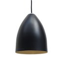 Ver imagem 2 de Kit 2 Pendente Soft Poptem Cone Aluminio Preto e Dourado Luminária Lustre 18cm Sala