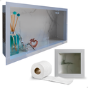 Ver imagem 3 de Nicho de Porcelanato com Porta Papel Branco Carrara 60x32cm Lomina