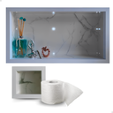 Ver imagem 2 de Nicho de Porcelanato com Porta Papel Branco Carrara 60x32cm Lomina