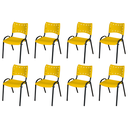 Ver imagem 2 de Kit 8 Cadeiras Iso Fixa Empilhável Escola Igreja Salão:amarelo