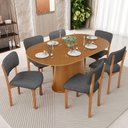 Ver imagem 2 de Mesa para Sala de Jantar Valência com 06 Cadeiras Sala de Jantar Dara L02 Linho Cinza Escuro - Lyam