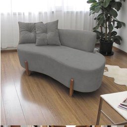 Namoradeira Sofá Feijão Luna Orgânica Suede Cinza - 9