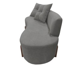 Namoradeira Sofá Feijão Luna Orgânica Suede Cinza - 3
