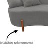 Namoradeira Sofá Feijão Luna Orgânica Suede Cinza - 6