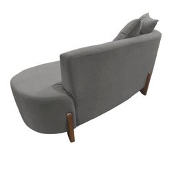 Namoradeira Sofá Feijão Luna Orgânica Suede Cinza - 4