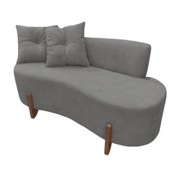 Namoradeira Sofá Feijão Luna Orgânica Suede Cinza - 2