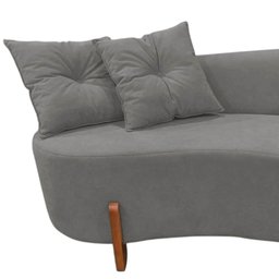 Namoradeira Sofá Feijão Luna Orgânica Suede Cinza - 5