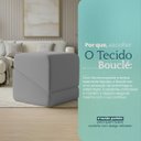 Ver imagem 5 de Kit 2 Puffs Sense Bouclé Premium Assento Extra Decorativo para Sala Quarto Design Moderno Cinza