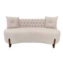 Ver imagem 1 de Sofá 2 Lugares Orgânico Curvo Tókio 150cm Couro Bege