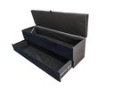 Ver imagem 3 de RECAMIER PUFF BAÚ SAPATEIRA COM GAVETA 1,38 CM PARA CAMA BOX PADRÃO - PRETO VELUDO