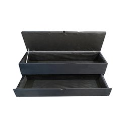 RECAMIER PUFF BAÚ SAPATEIRA COM GAVETA 1,38 CM PARA CAMA BOX PADRÃO - PRETO VELUDO - 2