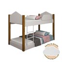 Ver imagem 1 de Bicama de Criança Infantil Juvenil Montessoriana Luiza Branco e Amêndoa + Luminária Led