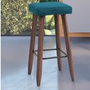 Ver imagem 2 de Banqueta Alta Quadrada Pés Madeira Paris - House Móveis:azul turquesa