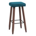 Ver imagem 1 de Banqueta Alta Quadrada Pés Madeira Paris - House Móveis:azul turquesa