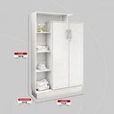 Ver imagem 4 de Armário Multiuso Elite 2 Portas com Chave Branco - Demóbile