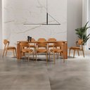 Ver imagem 1 de Sala de Jantar Mesa Nala 220cm Tampo Laminado Canto Moeda com 8 Cadeiras Solaris Soft