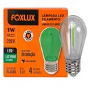 Ver imagem 4 de Lâmpada Led Filamento Verde 1w E-27 220v 4 Peças Foxlux