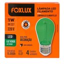 Ver imagem 3 de Lâmpada Led Filamento Verde 1w E-27 220v 4 Peças Foxlux