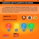 Ver imagem 5 de Lâmpada Led Filamento Verde 1w E-27 220v 4 Peças Foxlux