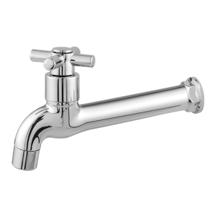 Torneira Tanque Jardim Cozinha Parede ABS 1058 C-31 ¼ Volta:Prateado