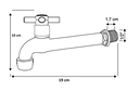 Ver imagem 6 de Torneira Tanque Jardim Cozinha Parede ABS 1058 C-31 ¼ Volta:Prateado