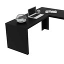 Ver imagem 3 de Kit para Escritório com Mesa em L e Balcão 2 Portas MDP Preto Tecno Mobili