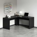 Ver mais imagens de Kit para Escritório com Mesa em L e Balcão 2 Portas MDP Preto Tecno Mobili