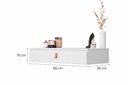 Ver imagem 3 de Mesa de Cabeceira Suspensa Diana com Gaveta e Puxador Courino Quarto Branco/cedro