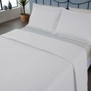 Ver imagem 4 de Kit Cobre Leito Colcha Unique Casal Queen 3 Peças Matelado Percal 300 Fios - Branco