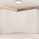 Ver imagem 1 de Guarda-Roupa Casal Modulado de Canto 11 Portas 4 Gavetas Crsal-Grp Multimóveis Branco