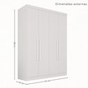Ver imagem 4 de Guarda-Roupa Casal Modulado de Canto 11 Portas 4 Gavetas Multimóveis Branco
