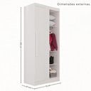 Ver imagem 5 de Guarda-Roupa Casal Modulado de Canto 11 Portas 4 Gavetas Multimóveis Branco