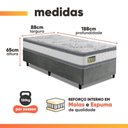 Ver imagem 4 de Cama Box com Colchão Solteiro Molas Ensacadas D33 Double Face Branco e Cinza Hellen Estofados