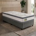 Ver imagem 6 de Cama Box com Colchão Solteiro Molas Ensacadas D33 Double Face Branco e Cinza Hellen Estofados