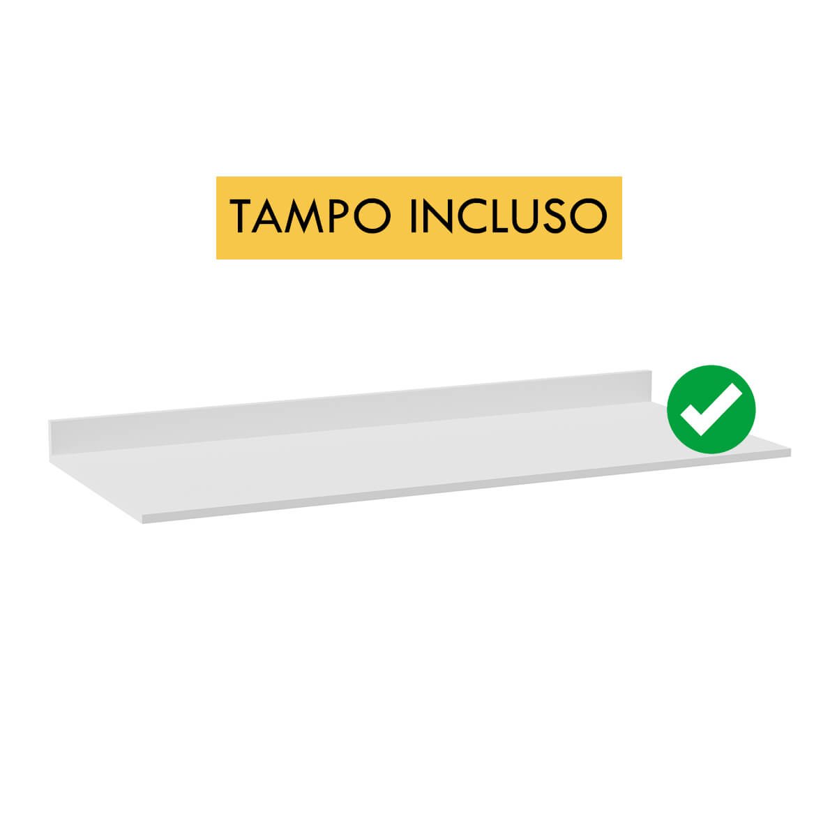 Balcão Armário Cooktop 80 Cm 2 Portas com Tampo Ellen Branco - 4