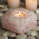 Ver imagem 4 de Porta-Velas em Pedra Natural Quartzo Rosa Bruto