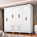 Ver imagem 2 de Roupeiro Lite 8 Portas 4 Gavetas Guarda-roupa Casal - Branco