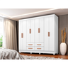 Roupeiro Lite 8 Portas 4 Gavetas Guarda-roupa Casal - Branco - 4