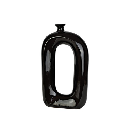 Vaso M Retangular Leaker Preto 34 Cm