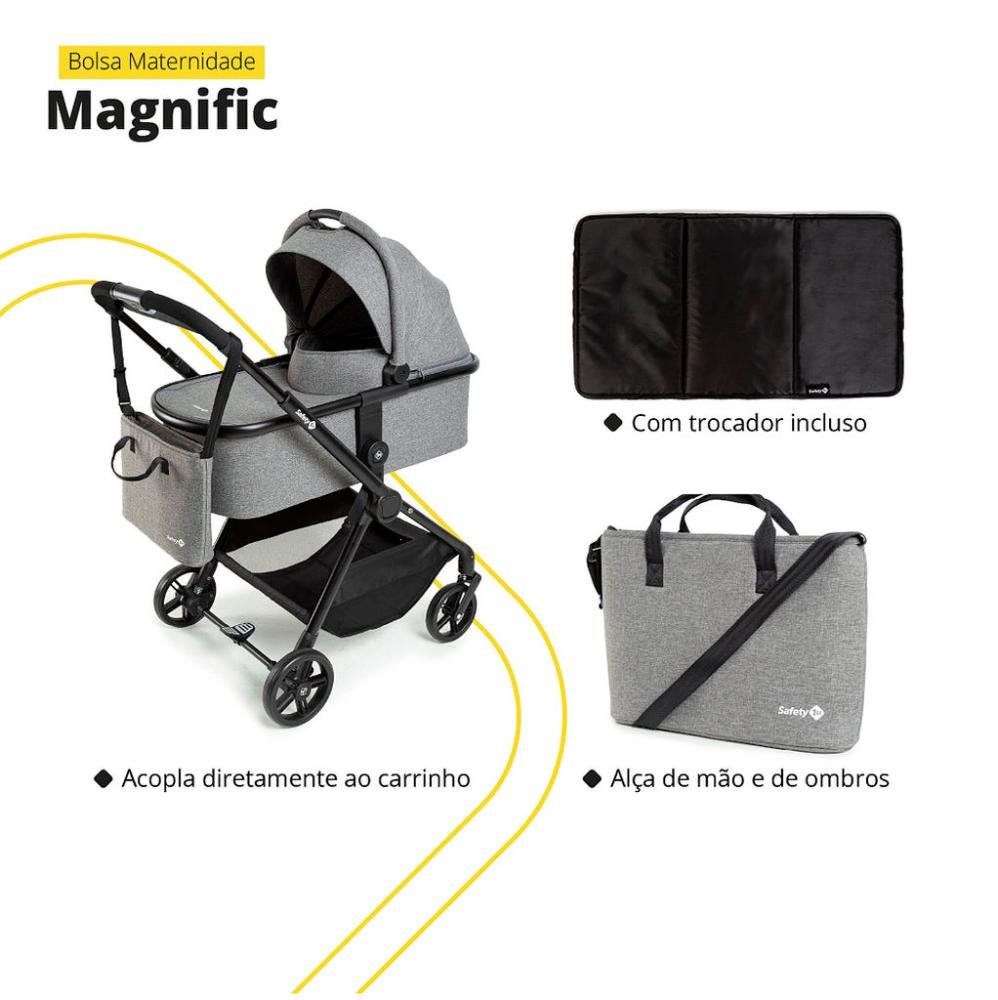 Carrinho com Bebê Conforto Travel System Magnific 5 em 1 Grey Denin - Safety 1st - 4