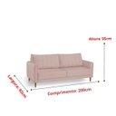 Ver imagem 4 de Sofá Biaggio Moderno 200cm Almofadas Confortáveis Resistente:rosa