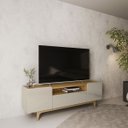 Ver imagem 2 de Rack para TV até 75 0,60 x 1,80 Corby-Tauari-Off White Brilho-Edecasamoveis