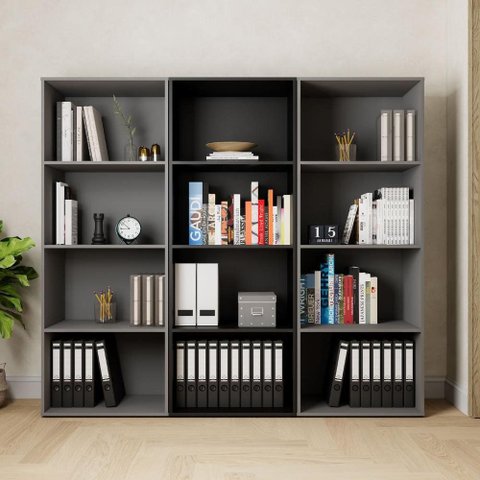 Estante Livros Escritório 180 cm 12 Nichos Abertos F5 Office