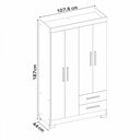 Ver imagem 4 de Guarda-roupa Solteiro 4 Portas 2 Gavetas Essen Branco - Pnr Móveis