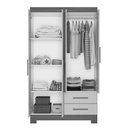 Ver imagem 3 de Guarda-roupa Solteiro 4 Portas 2 Gavetas Essen Branco - Pnr Móveis